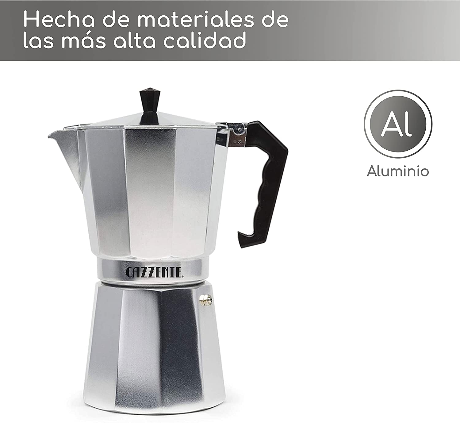 Injueey Cafetera de aluminio de 300ml, percolador de café italiano